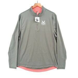 Graham Luxe Performance Golf Sweater Mens Medium Grey 1/4 Zip PGA Valhalla NEW